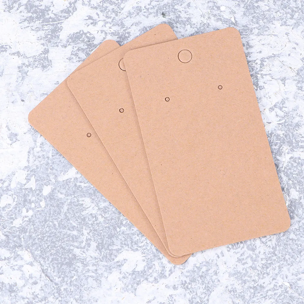 

200Pcs Eco Friendly Kraft Paper Earring Cards 5x8.9cm Simple Display Holder for Homemade Jewelry Storage Packaging Brown