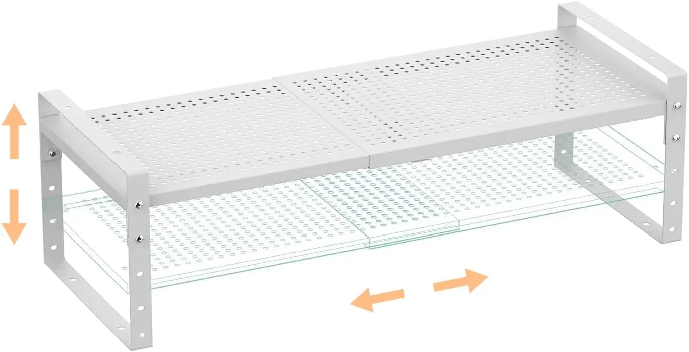 

Multi-Functional Metal Shoe Rack,Expandable Adjustable Stackable Kitchen Organizer,Metal Shelf risers