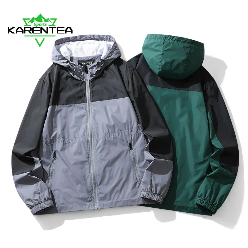 

Karentea Running Jacket Windbreaker Men Sportswear Gym Fitness Man Sport Coats Spring Windproof Jackets Breathable Coat Male