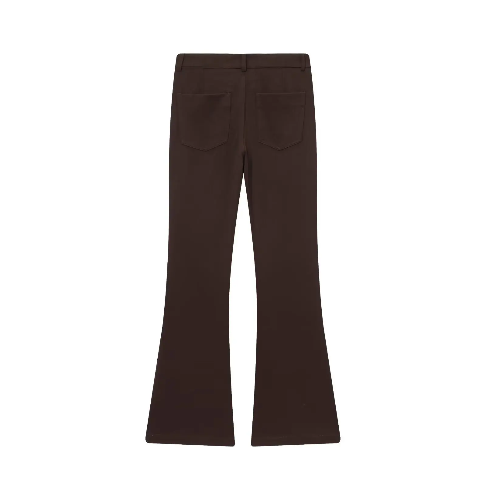 Maxdutti Women's Pants High Street Flare Pants Women Minimalist Low-Waisted Slim-Fitting Pants Woman Clothes