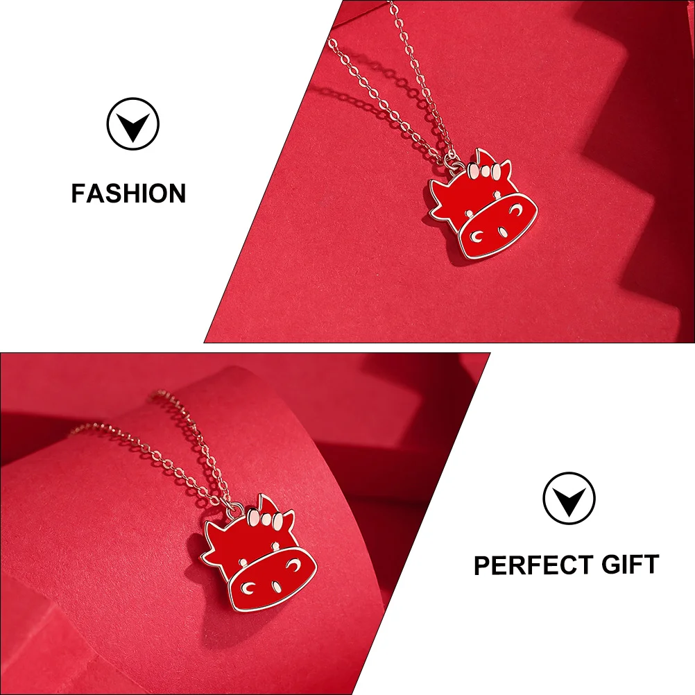 

Sterling Silver Necklace Delicate Ox Year Pendant Women Chain Charm Trendy Fashion Accessory Birthday Party Gift Versatile