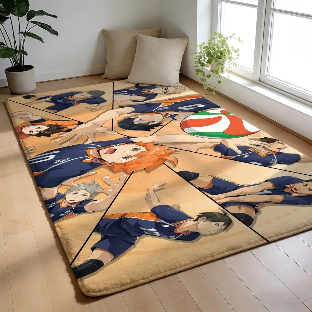 

Floor Mat Soft Flannel Rug Non-Slip Absorbent Mat for Bathroom Bedroom Home Decor Hot-blooded Anime H-Haikyuu