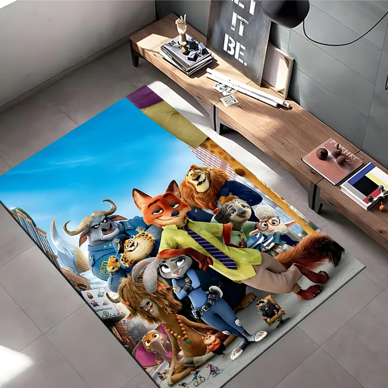 Disney Zootropolis Nick Wilde Area Rug,Carpet for Home Living Room Bedroom Sofa Doormat Kitchen Decor,Non-slip Floor Mat