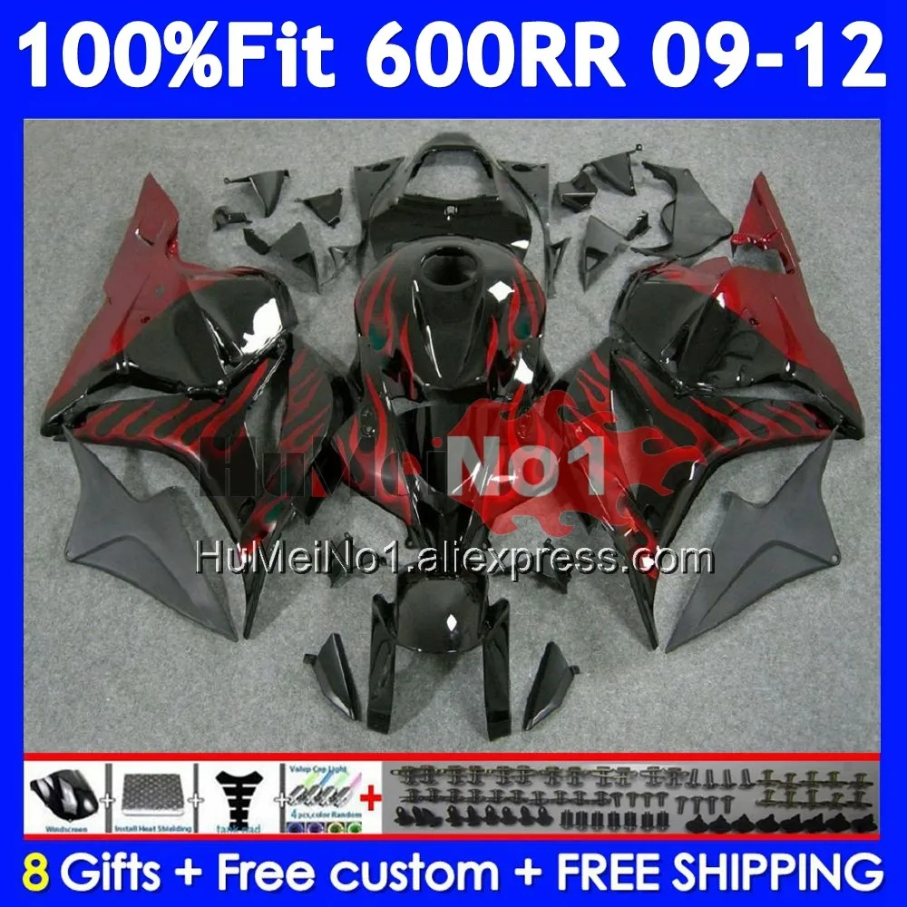 Injection For HONDA CBR600RR CBR 600 Red flames RR CC 600RR 600CC 43No.1 CBR600 RR 2009 2010 2011 2012 F5 09 10 11 12 Fairing