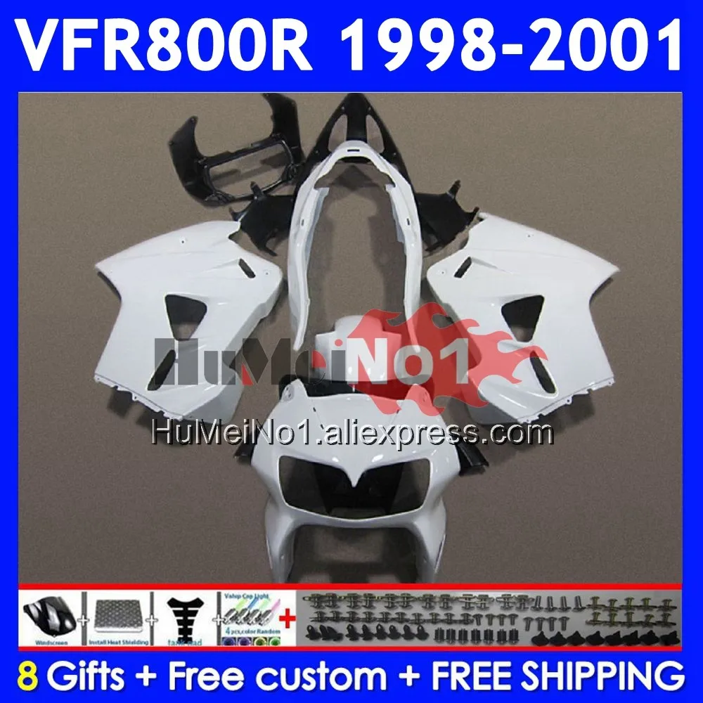 Body For HONDA Interceptor VFR 800RR 800 RR CC 52No.62 VFR800 RR Gloss white 98 99 00 01 VFR800RR 1998 1999 2000 2001 Fairings