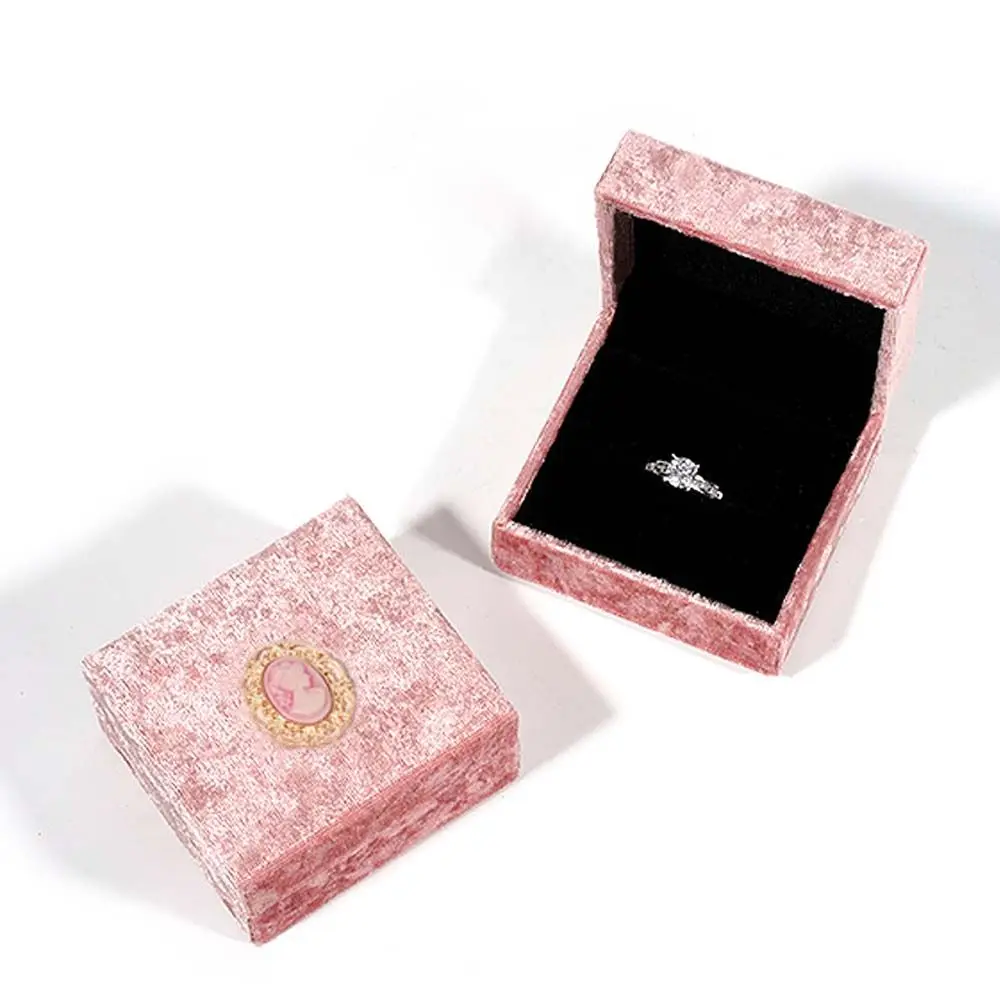 هدية علبة التعبئة والتغليف مجوهرات المنظم قلادة تخزين الوردي حلقة حقيبة للتخزين الوردي المخملية خاتم صندوق مجوهرات قلادة صندوق #3