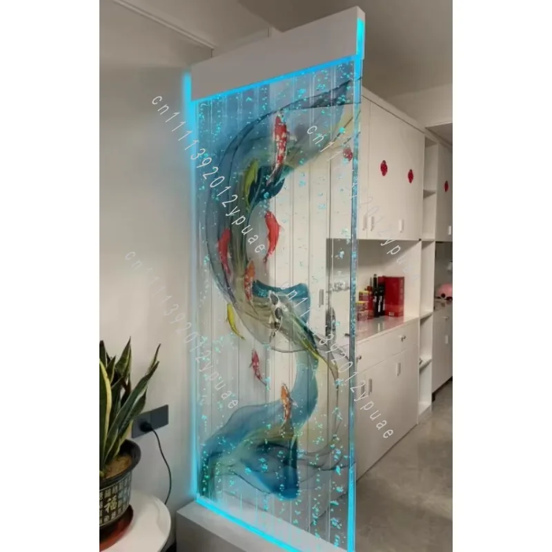 Clear Acrylic Decorative Wall Wine Rack, Water Feature Wall Display Shelf for Home Bar Decor