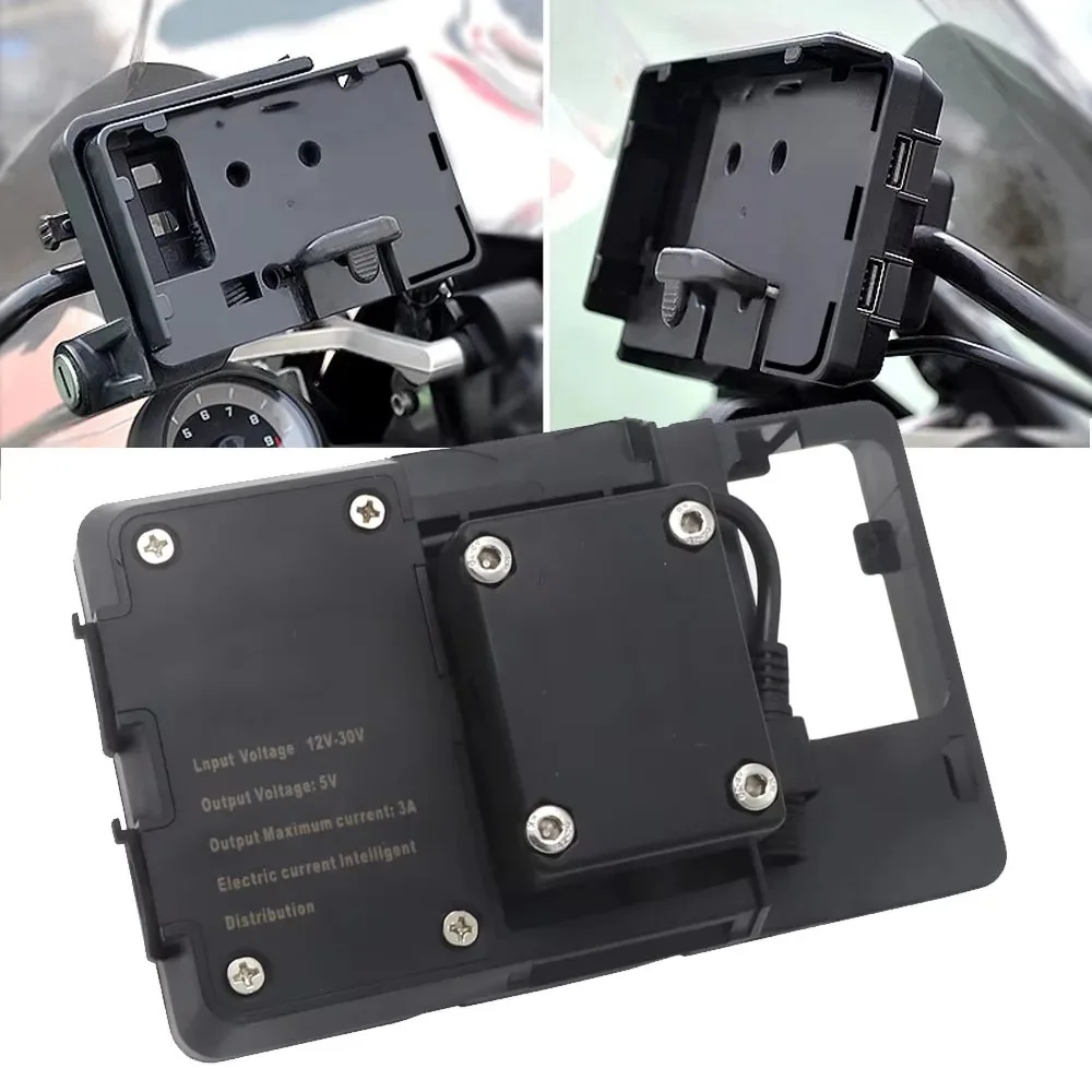 

For BMW R1200GS Mobile Phone Navigation Bracket ADV F700 800GS CRF1000L Africa Twin For Honda R 1200 GS USB Charging 12MM Mount