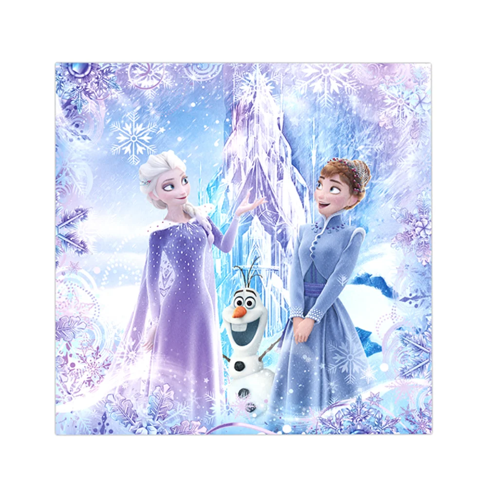 20pcs/Pack Disney Frozen Theme Disposable Tableware Anna and Elsa Napkins Pink Frozen Girls Happy Birthday Party Decoration