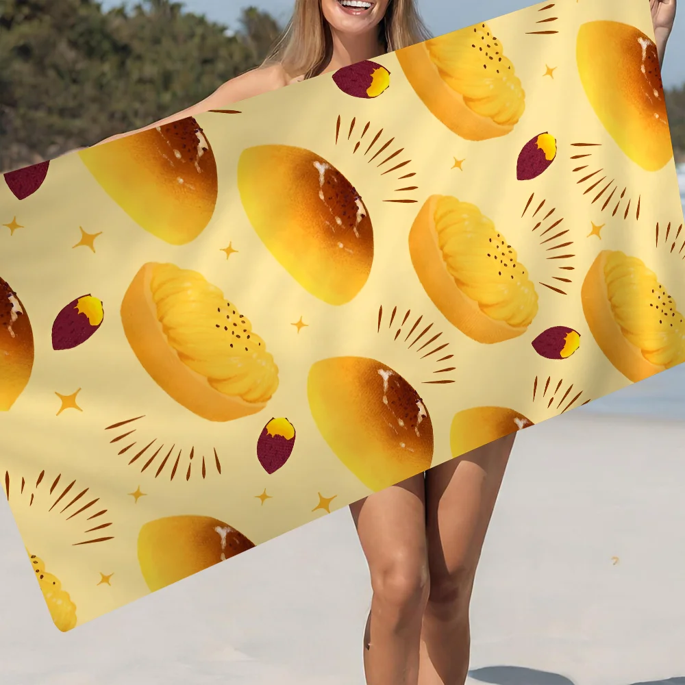 

Cartoon Bread Microfiber Beach Towel Absorbent Quick Dry Soft Yoga Swimming Resort Mountain Climbing Towel