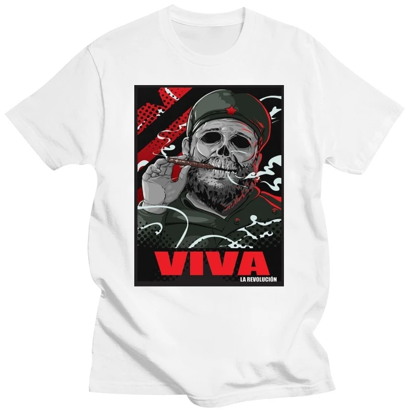 Fidel Castro T-Shirt Designer Viva Revolucion Che Gift Present Unisex Tshirt New Short Sleeve Casual T-Shirt Tee