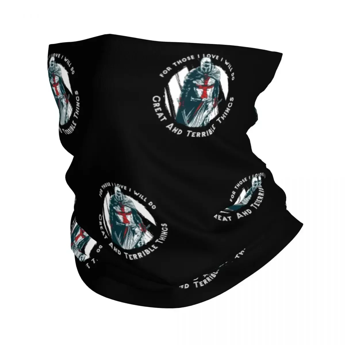 Knights Templar Bandana Neck Cover Printed Crusader Balaclavas Wrap Scarf Warm Headband Hiking for Men Women Adult Breathable