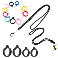 Anti-Lost Lanyard Set, 2 Pieces Necklace Lanyards Pendant Holder Lanyard Safety Neck Strap With 12 Pieces Silicone Ring for Relx