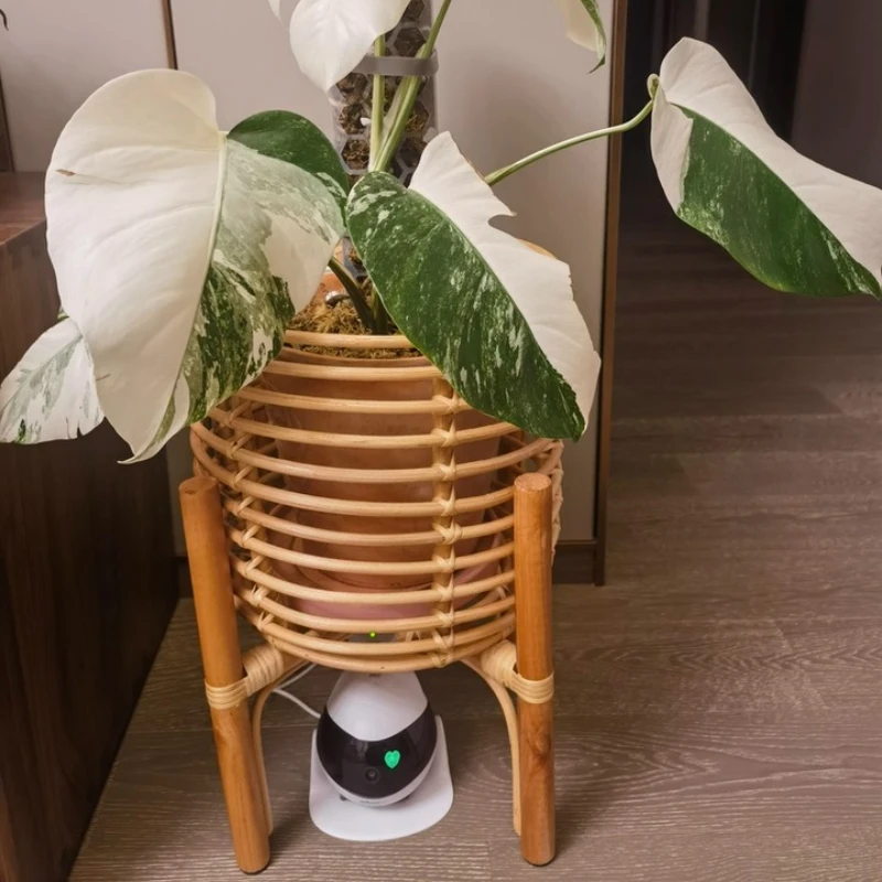 Minimalist Indoor Flower Shelf for Living Room Creative Floor Standing Flowerpot Holder Garden Decor Nordic Rattan Plant Stand