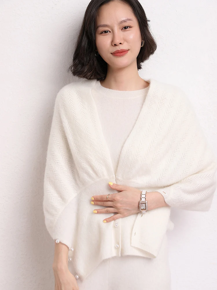 New Arrival 100% Goat Cashmere Women\'s Knitted Shawl Korean Fashion Cardigan Poncho Capes Warm Shawl Wraps Lady Scarf Sweater