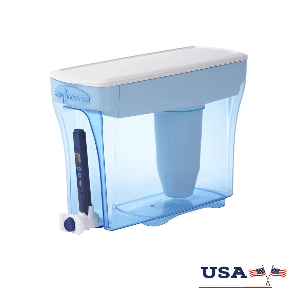 

5-ступенчатый диспенсер для фильтрации воды на 23 чашки, без бисфенола-А, экологически чистый, легкий кнопочный патрубок, удаляет загрязнения TDS, здоровый