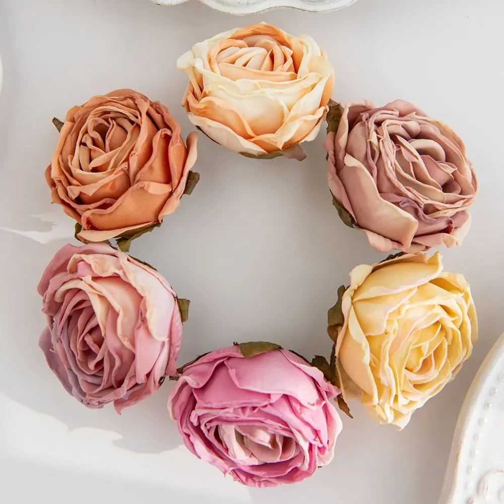 Künstliche Rose mit gebranntem Rand, Hochzeitsbrautstrauß, Dekoration, Heimvase, Outdoor-Garten, Festival, Party, Kranz, DIY-Geschenk, Valentinstag – Detail 3
