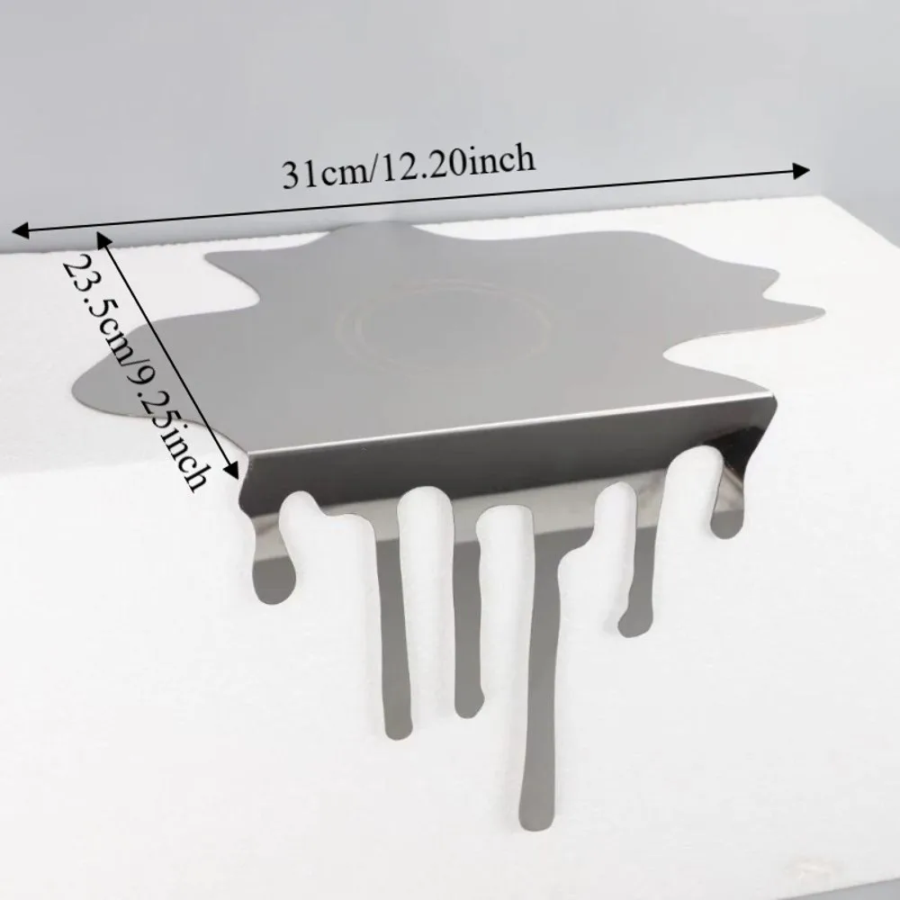 Stainless Steel Tabletop Coffee Coaster Mirror Finish Minimalist Water Cup Mat Reflective Surface