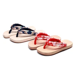 Women Indoor Japanese Geta Slippers Traditional Paulownia Kimono Sandals Oriental Wooden Clogs Flip Flops Beach Sauna Shoes
