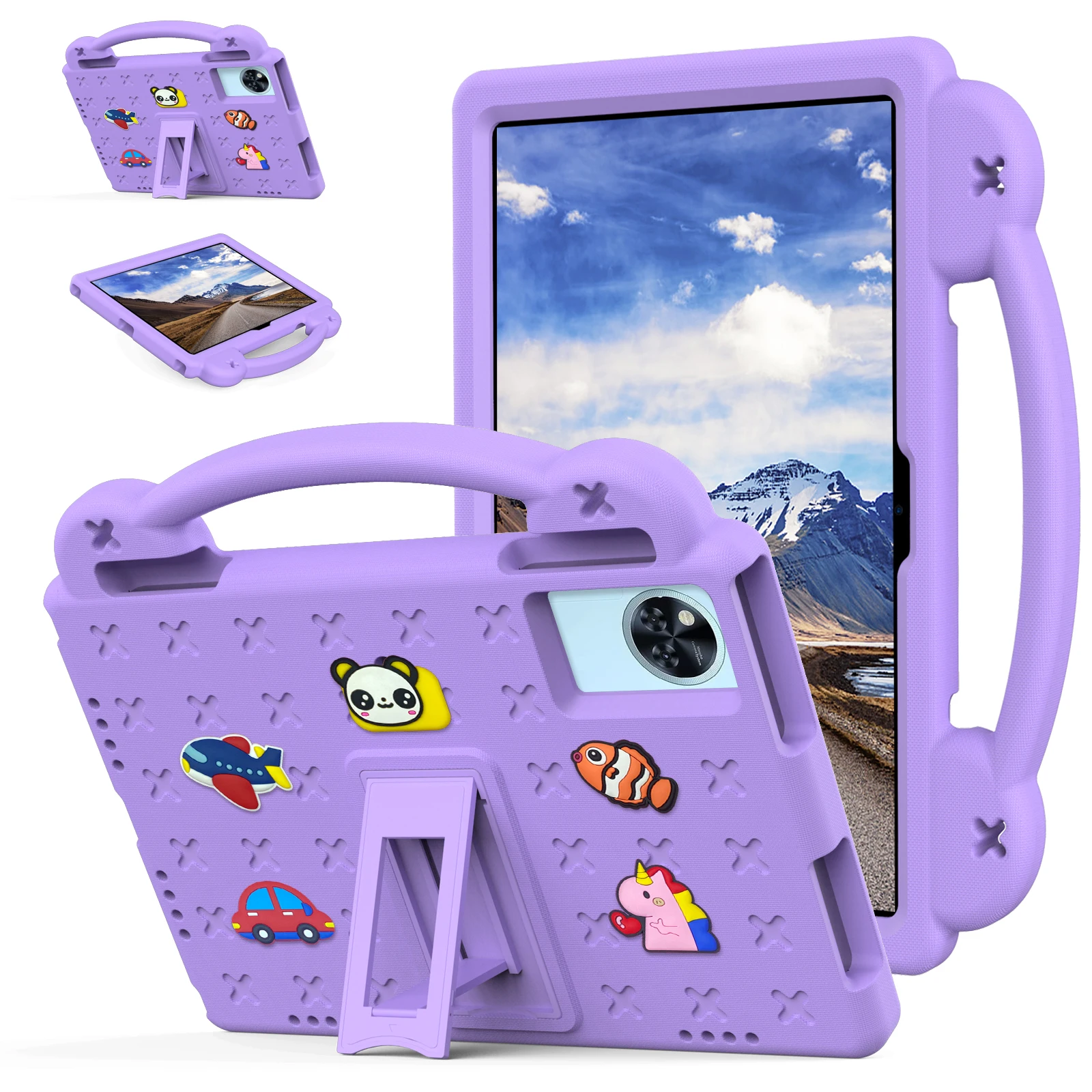 Funda EVA Para Doogee U11 Pro 11″ 2025 – A Prueba De Golpes, Ligera Y Antideslizante, Con Soporte Y Mango, Color Rojo Rosa, Para Niños