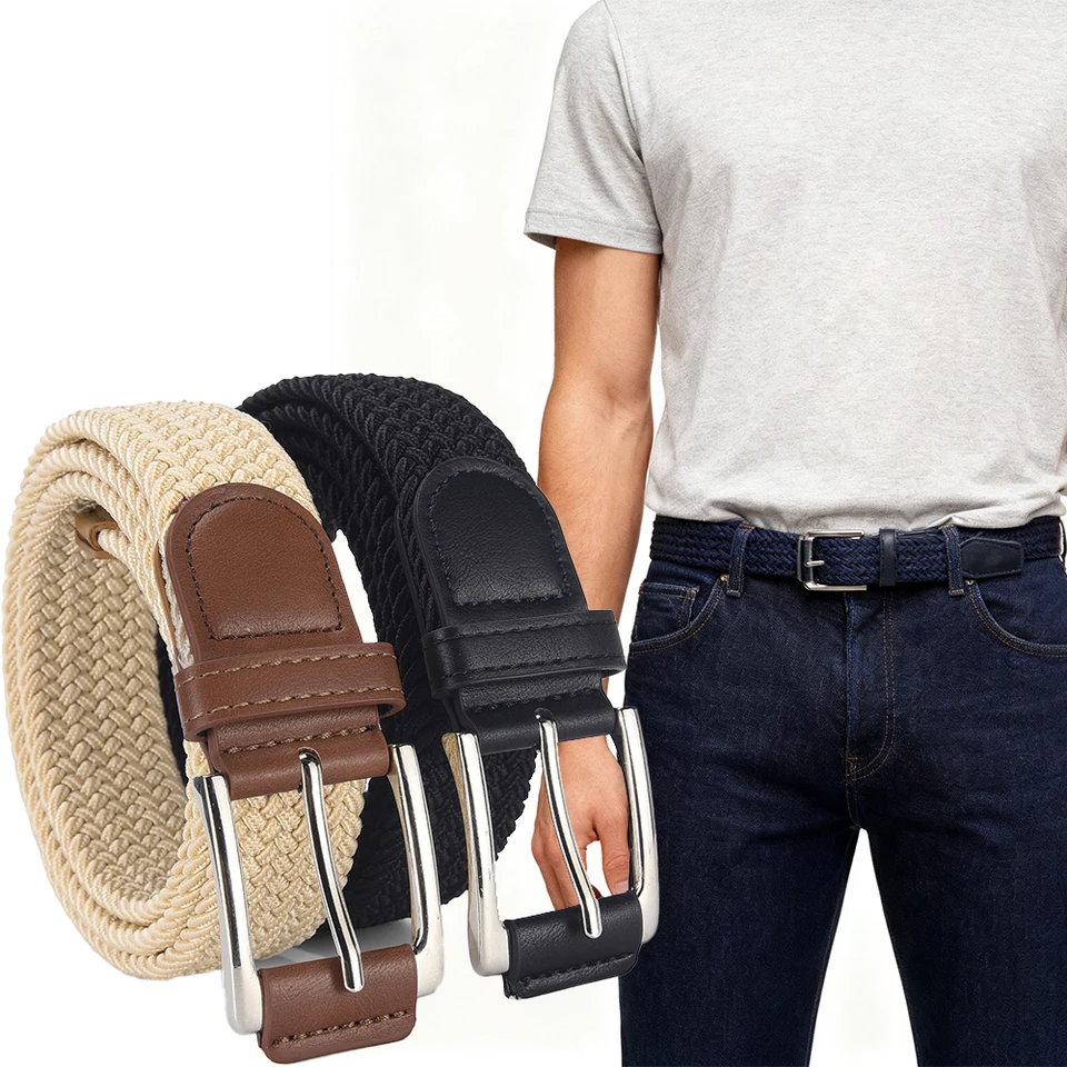 Fashion Simple Men's Braided Belt Trendy Men's Sports Outdoor