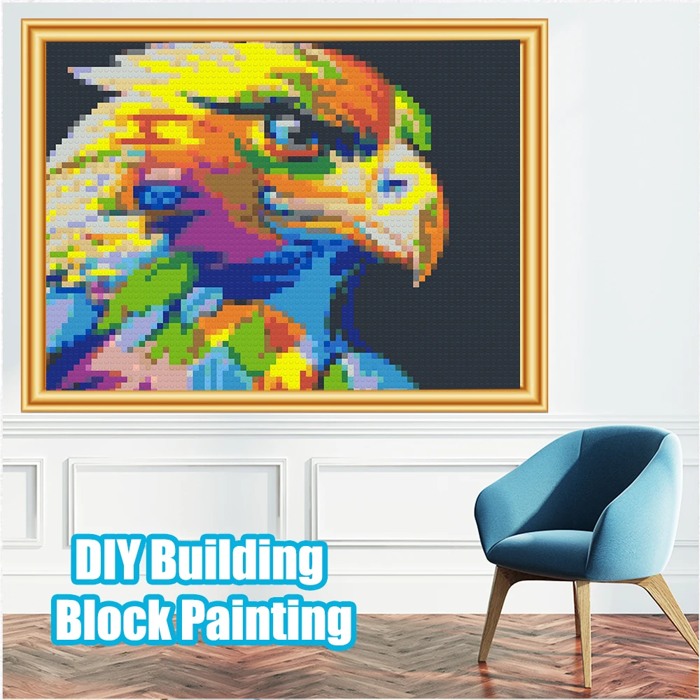 Painting Mosaic Home Eagle Animal DIY Decor S005 Building Blocks Toys Wall Art Painting Pixel Decoration Creative Pop Mural Gift