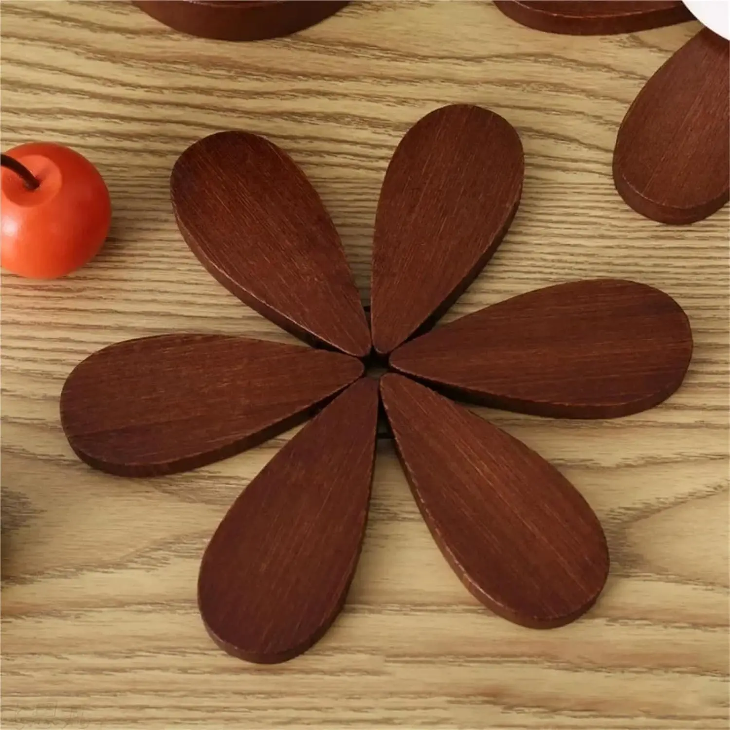 

Christmas Tree Insulation Mat Solid Wood Dining Table Anti Scalding Mat Pot Mat(B 3PIECES)