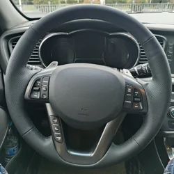 Car Steering Wheel Cover Faux Leather Breathable For Kia K5 Optima 2008 2009 2010 2011 2012 2013 Steering Wheel Braiding Cover