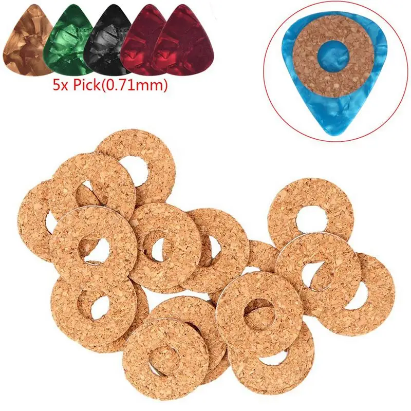 Guitar Pick Spacers Anti-Slip Handle Grip Cork Gasket Anti-Sweat Patch Flexible Guitar Picks Practical Tool For Guitars In