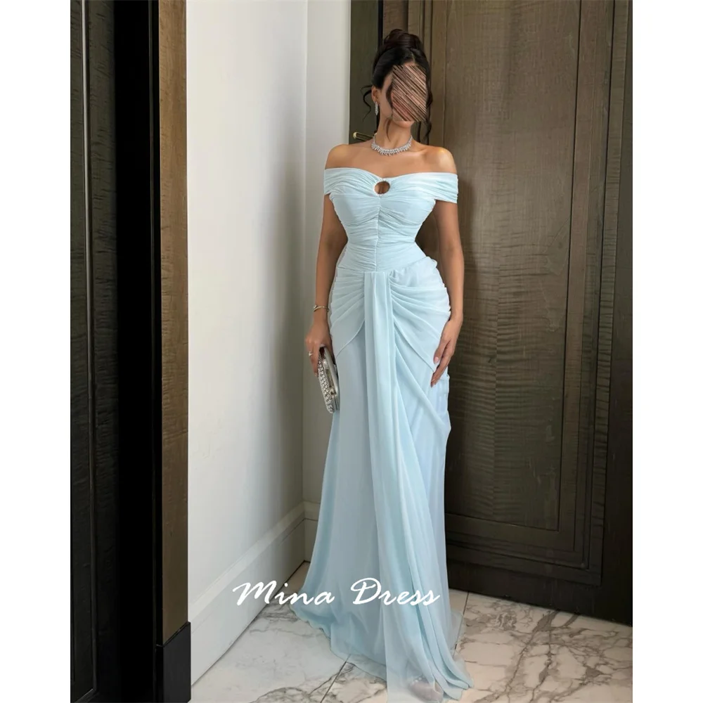

Mina Customized One-shoulder Evening Dress Luxury Elegant Party Dresses Woman Wrinkles Leave Your Shoulders Special Occasions