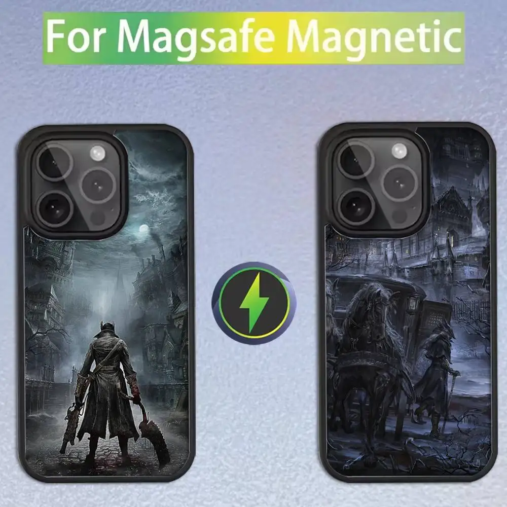 

Магнитный чехол B-Bloodborn Game Cool для iPhone 17, 16, 15, 14, 13, 12, 11, Pro, Max, Plus, Mini, SE4, E с поддержкой беспроводной зарядки MagSafe