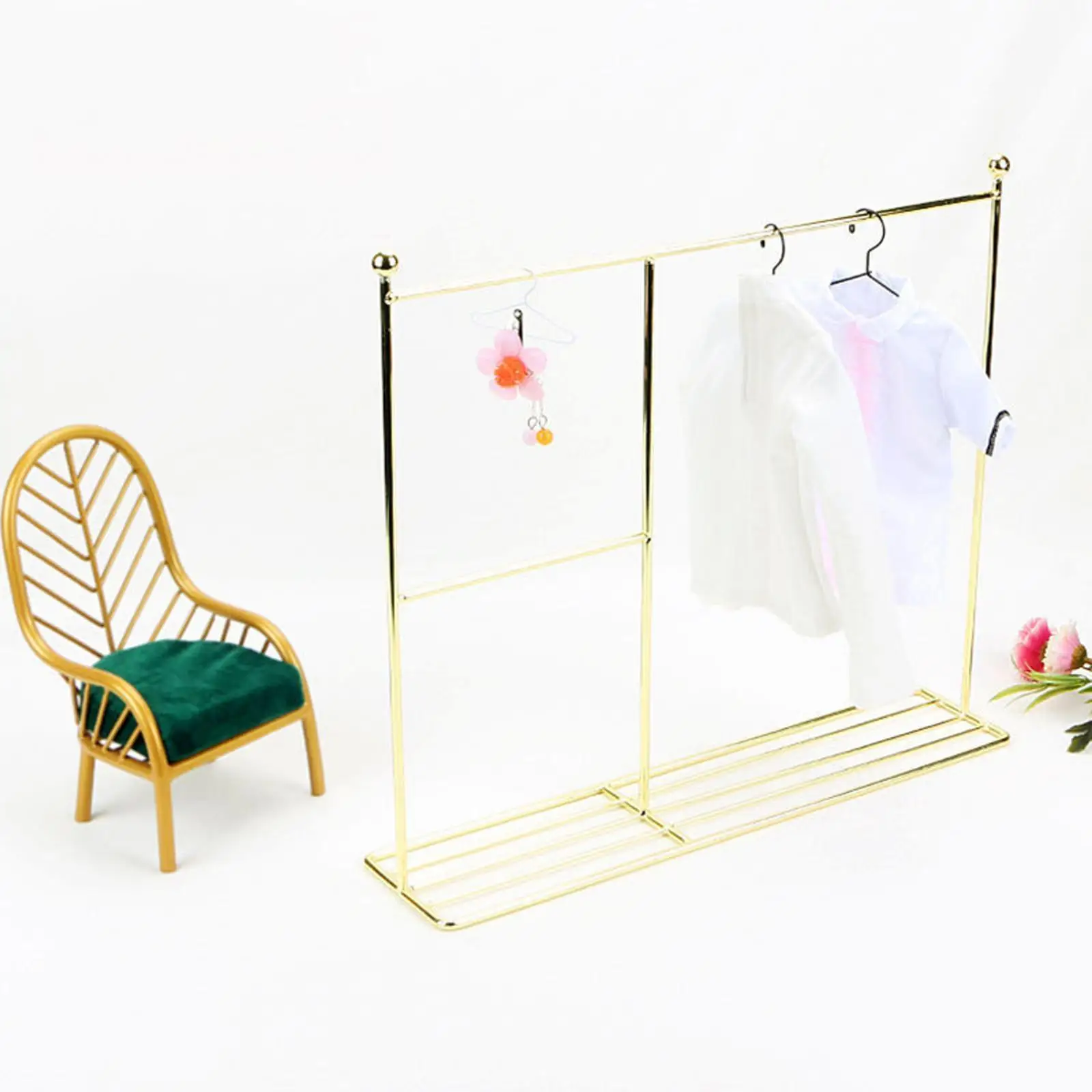 

Clothes Hangers Rack for Dolls Metal Doll Garment Organizer for BJD Doll House Accessories and Miniature Decoration