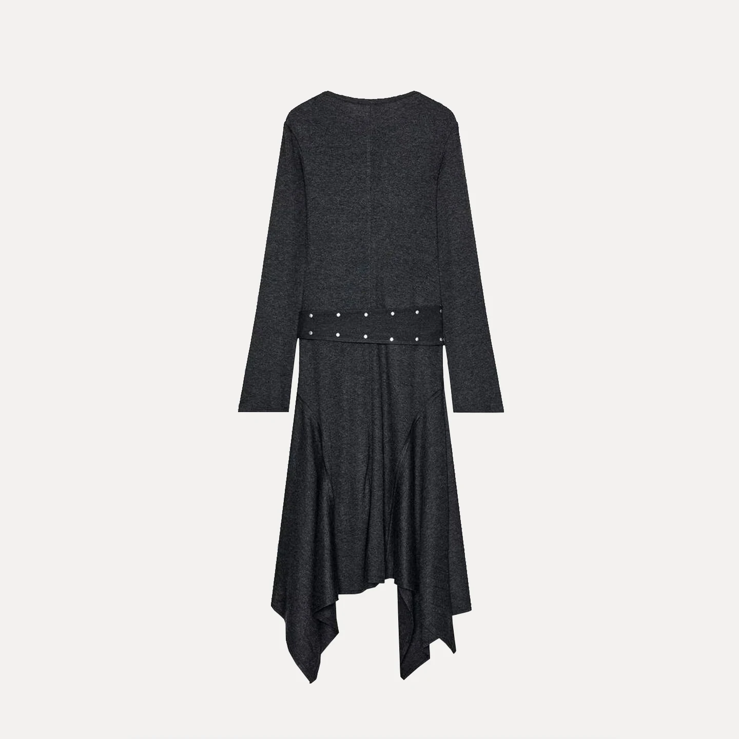 Ele Asymmetric Midi Dr Z Faion Commute Sle Long Sve Slim Fit Dr pour un usage quotidien pour femme