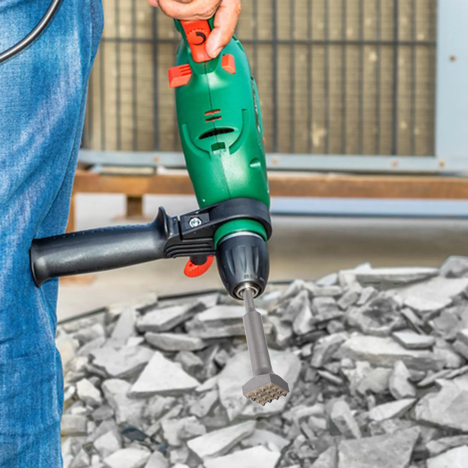 

Dual Function Hammer Drill Electric Chisel Bit Surface Roughening Tool For Concrete Wall Breaking Tile Installation Hammer
