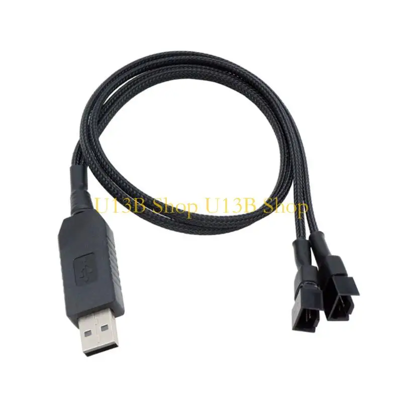 U13B Heavy Duty USB To 4Pin Computer Fan Boosters Wire For 12V High Performances Cooling Setups USB 5V to 4Pin 12V CPU Fan Power