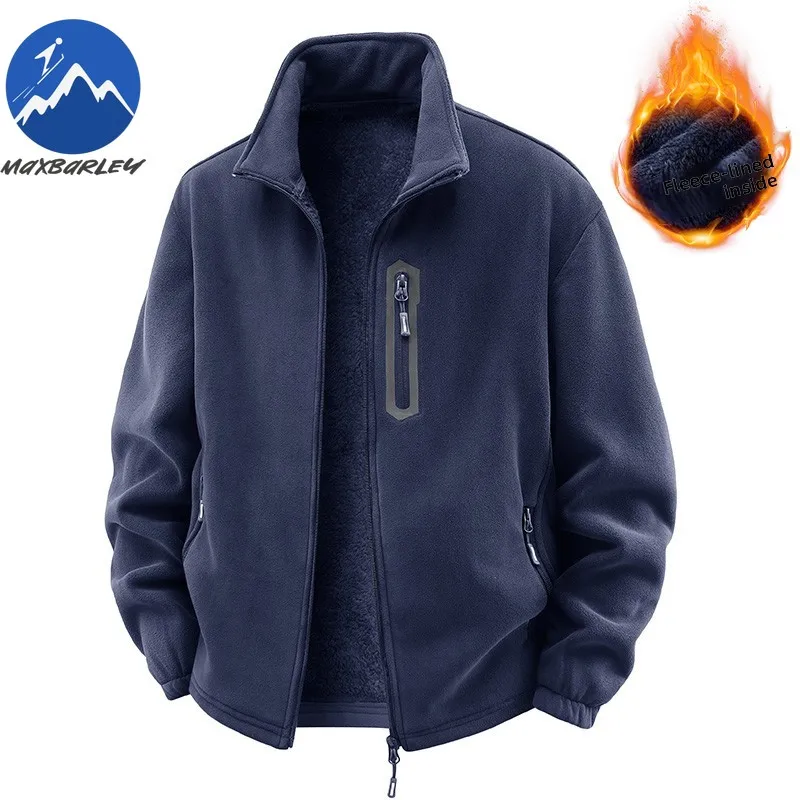 

Maxbarley Luxury Men Jacket Thickened Hiking Travel Windproof Coat Fashion Stand Collar Lightweight Autumn Winter New Clothing