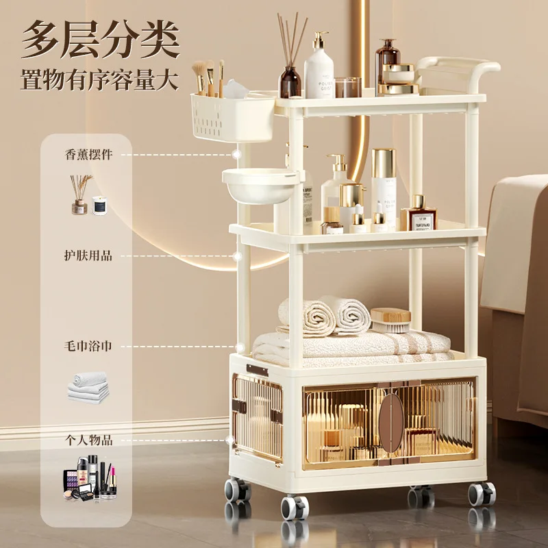 Beauty salon trolley rack barber shop hair and nail perm and dyeing medical instrument storage mobile tool cart