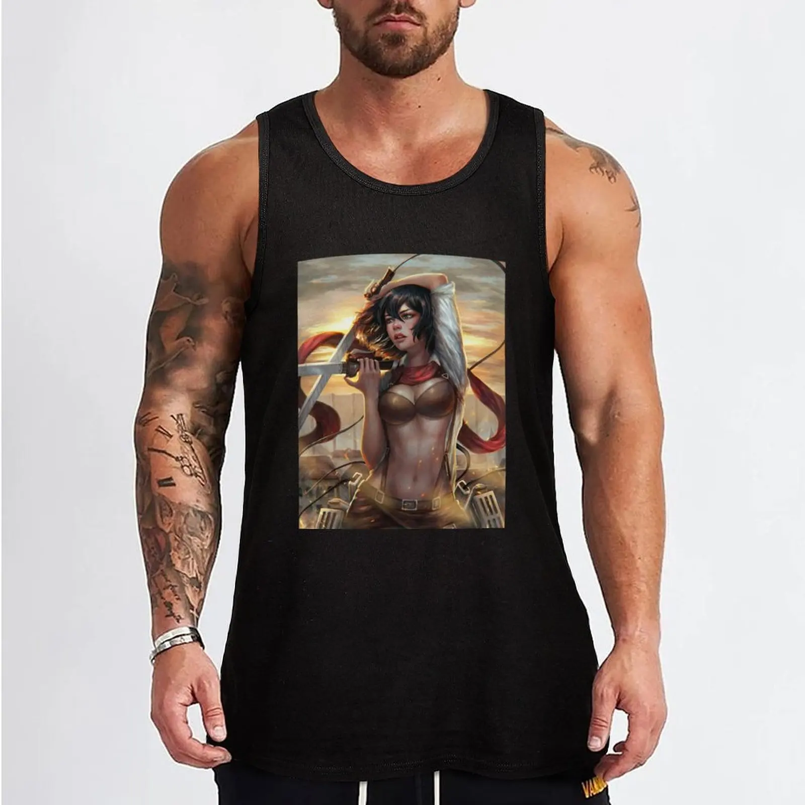 Mikasa Ackerman - aot - snk Classic Tank Top t-shirt for men Men's summer clothes 2024 Vests mens gym clothes