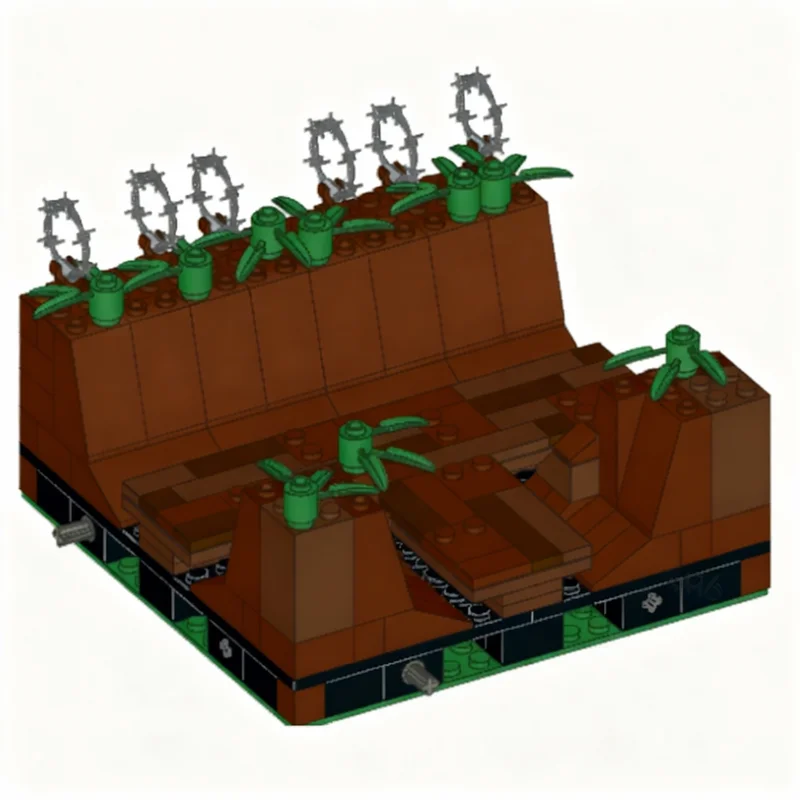 159-teiliges MOC Modulares Stadtlandschafts-Miniatur-Grabenprofil-Modellbausatz Weihnachtsgeschenke Bausteine Konstruktion Bildung