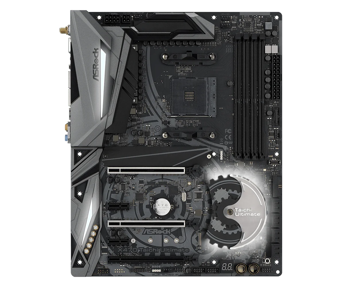 X470 Motherboard ASROCK X470 Taichi Ultimate AM4 DDR4 64GB PCI-E 3.0 2×M.2 ATX support Ryzen 7 PRO 1700X 5 5600G cpu