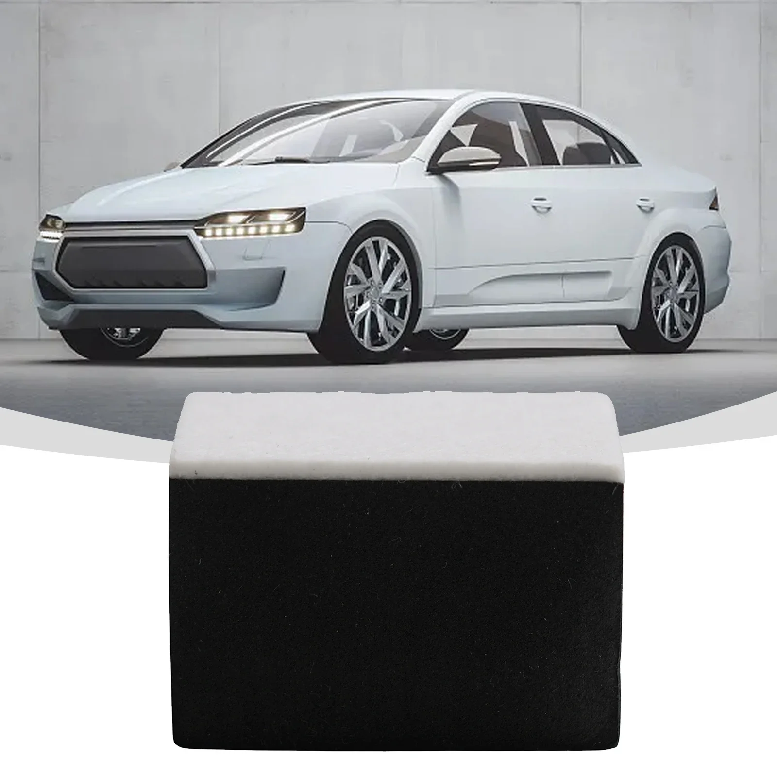 1pcs Car Ceramic Coating Applicator Sponge With Wool Felt Pad For NANO Wax Coat And Polishing Use On Automotive Surfaces
