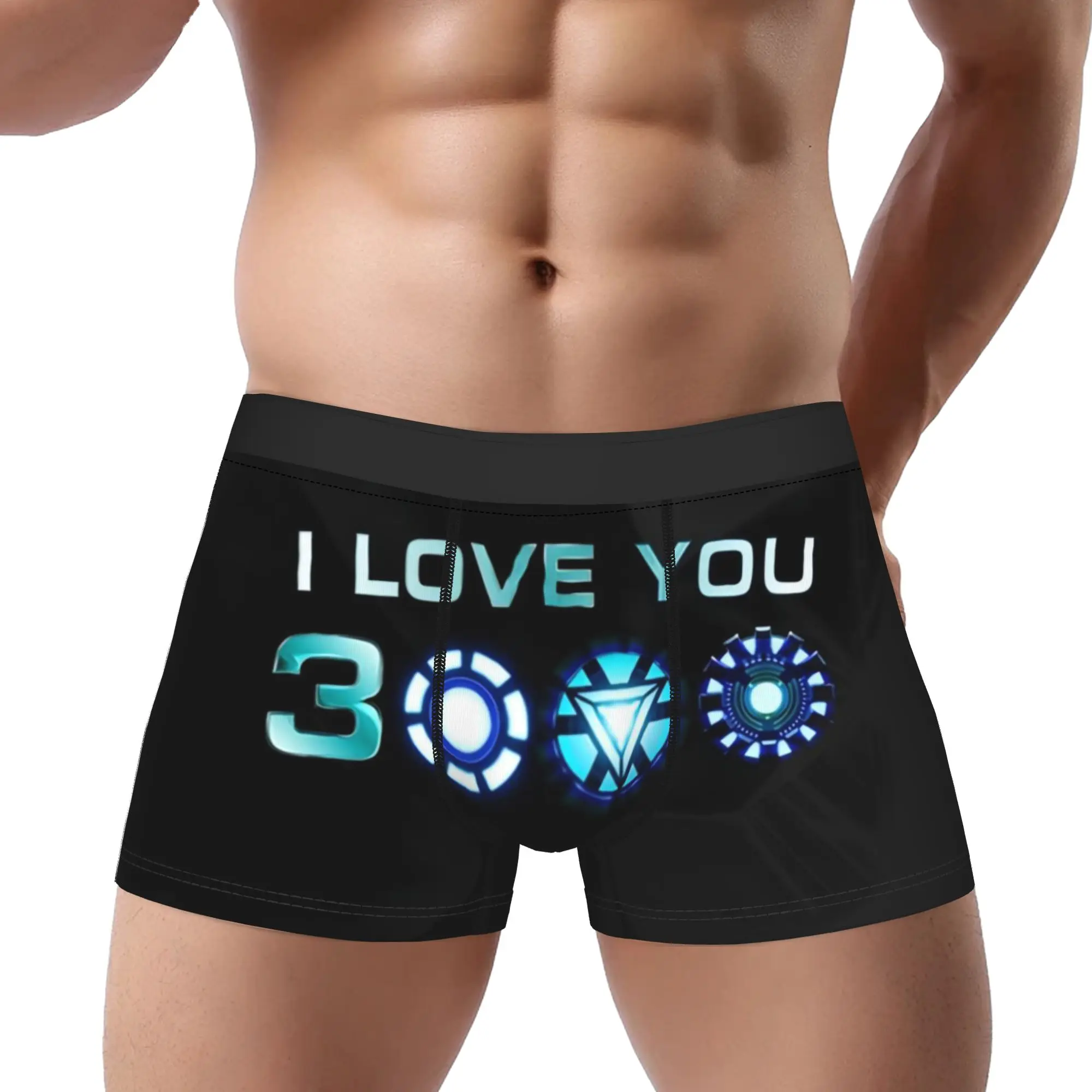 

Iron Man I Love You 3000 Marvel Underpants Breathbale Panties Man Underwear Print Shorts Boxer Briefs