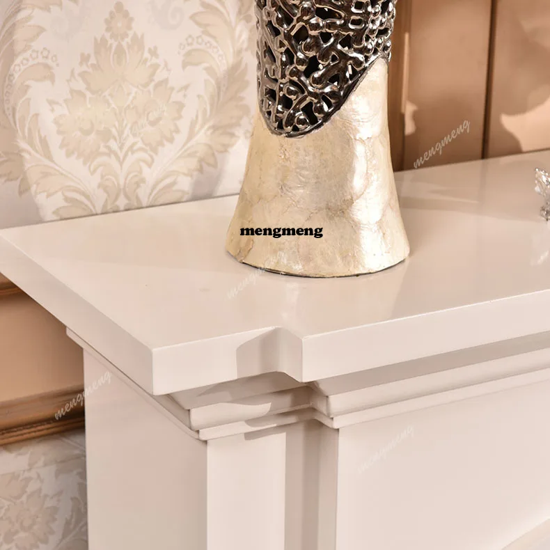 Simulation fire heating  fireplace decorative cabinet, electric heating mantel European simple interior D80