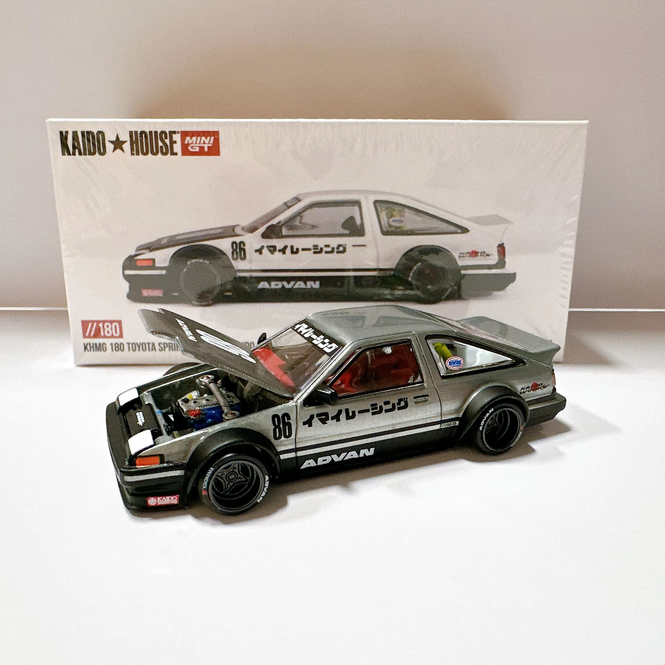 

*CHASE* 1:64 Kaido House 180 Sprinter Trueno AE86 IMAIRACING V1 Модель автомобиля с открывающимся капотом, литая под давлением, KHMG MINIGT