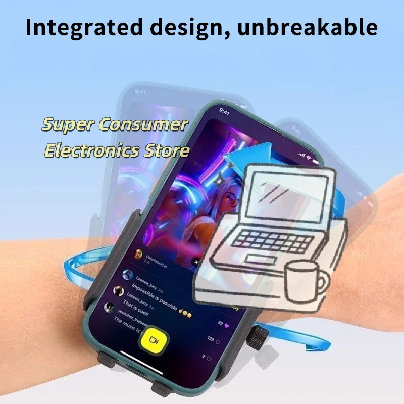 

360 ° Многофункциональный держатель для телефона для автомобиля, на запястье и на стол — универсальная регулируемая подставка для вождения, занятий спортом, велоспортом и фитнесом.