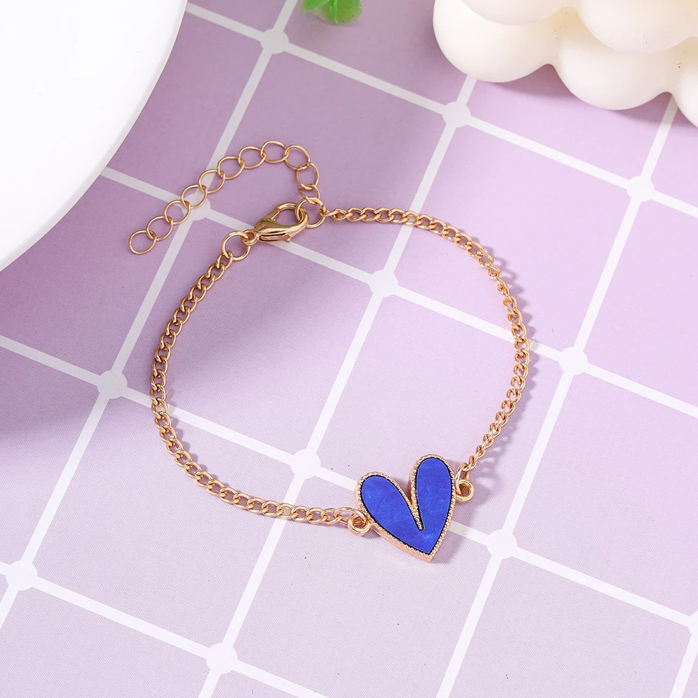 Aihua 10 Farben Modisches Neues Design Vergoldetes Herz-Armband für Frauen und Mädchen Süße Herz-Schmuckgeschenke – Detail 6