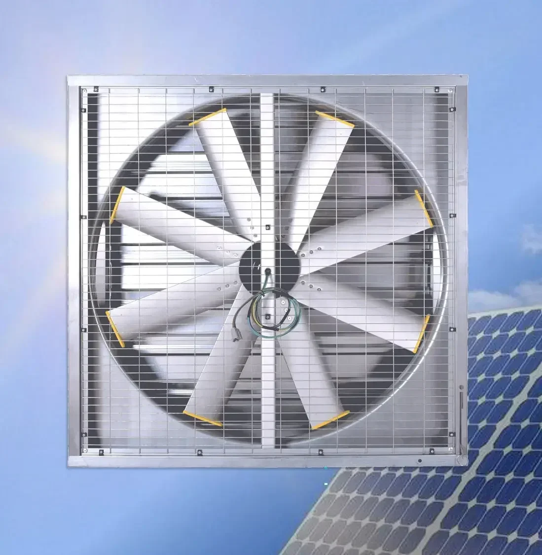 Hot salesDirect Drive Window Exhaust Fan with Shutter for Poultry Farm Cow House Solar Energy Factory Cooling System Ventilation