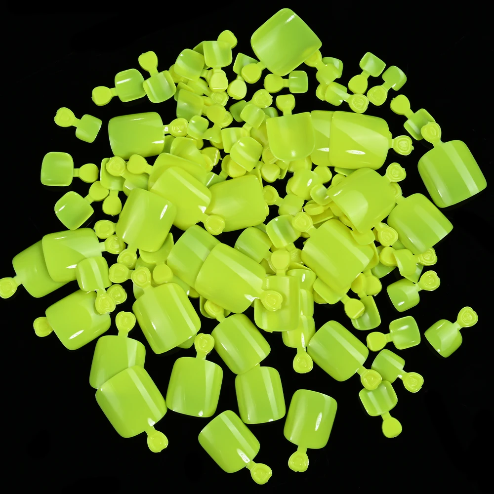 120 Uds. Prensa roja de tomate en uñas de los pies, uñas postizas de Gel suave, puntas de uñas acrílicas, colores sólidos, uñas de los pies para pedicura, puntas de uñas de los pies