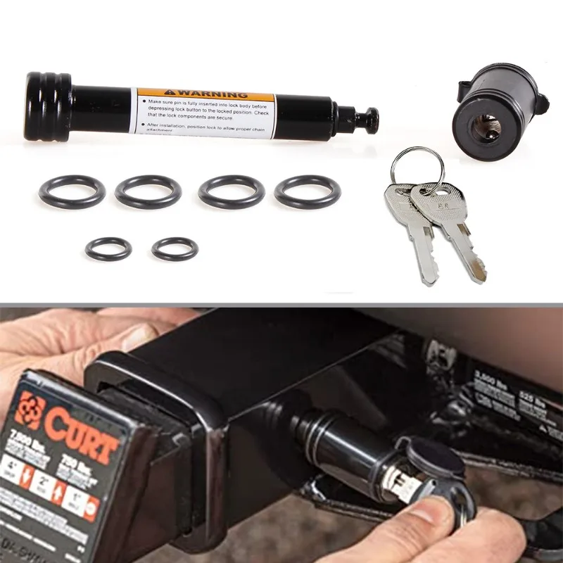 Automotive supplies, trailer hitch locks, hooks, dumbbell-type pin locks, 5/8 inch suitable for 2 inch receivers