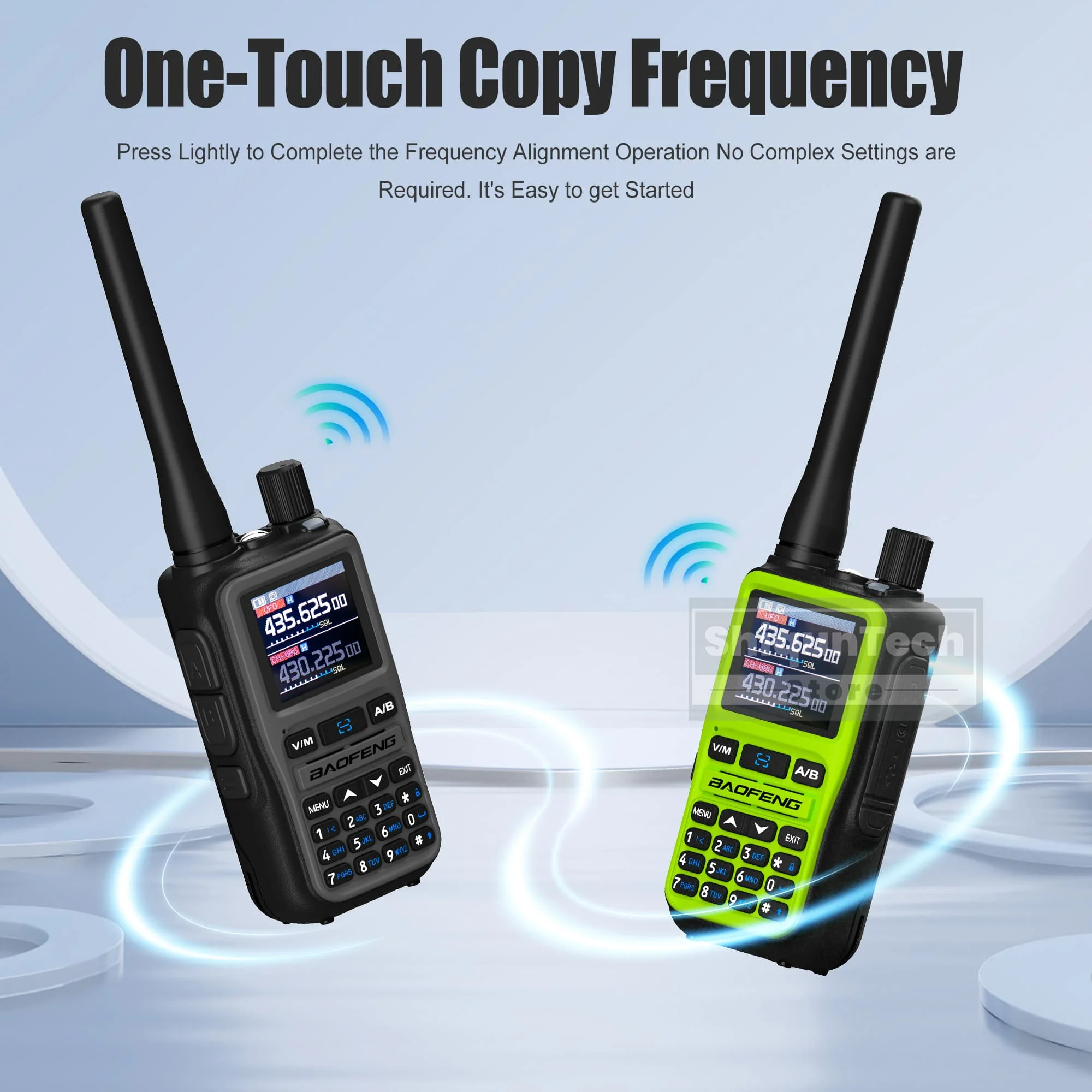 3800mAh Thicker Battery Baofeng 5R Mini Walkie Talkie Green Color Bluetooth APP Programming Dual PTT Type-C Charger AM FM Radios